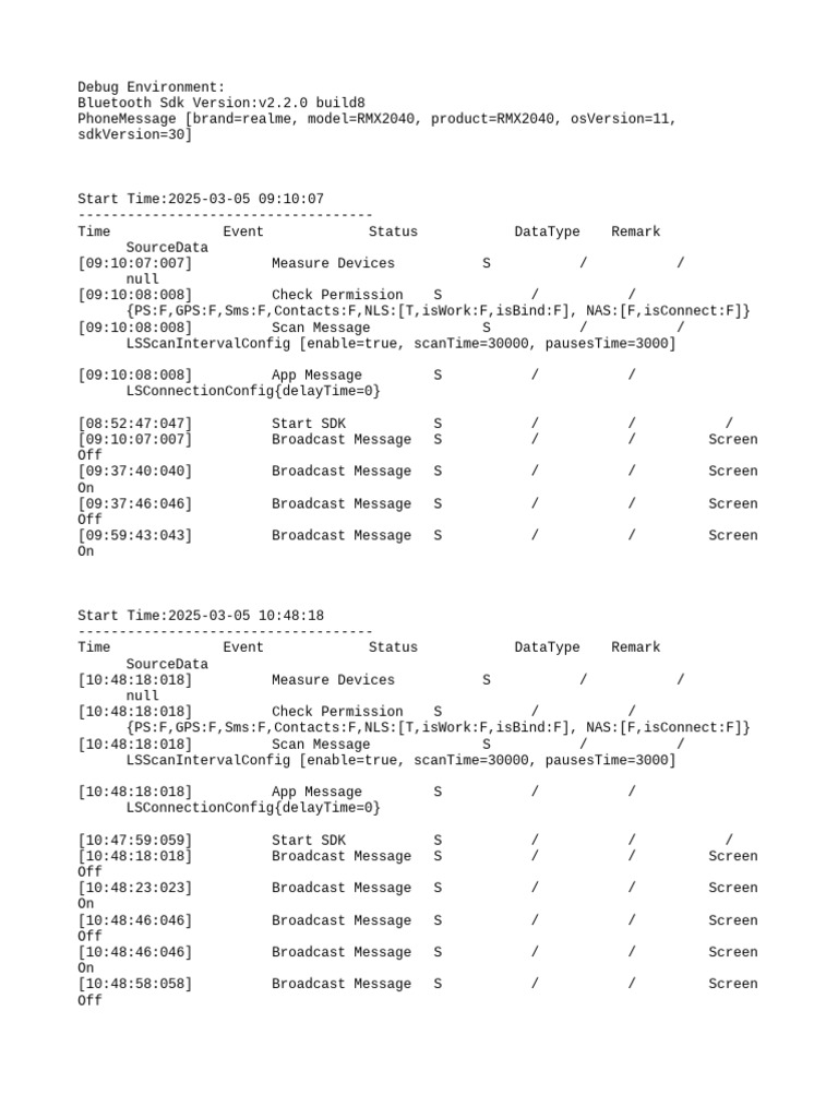 Bluetooth SDK Debug Log Summary | PDF | Computer Engineering | Consumer ...
