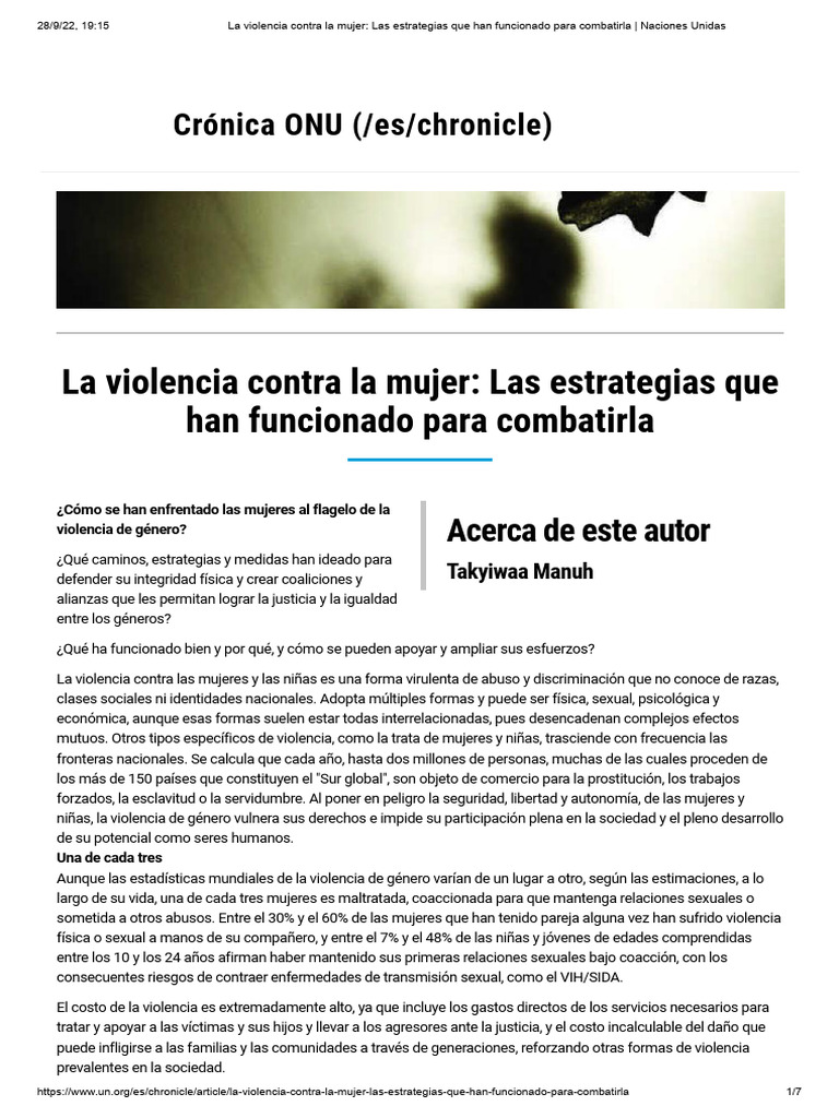 Estrategias efectivas contra la violencia de género | PDF | La ...