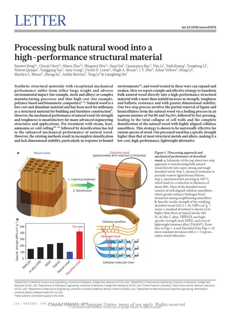 High-Performance Densified Wood Material | PDF | Strength Of Materials ...