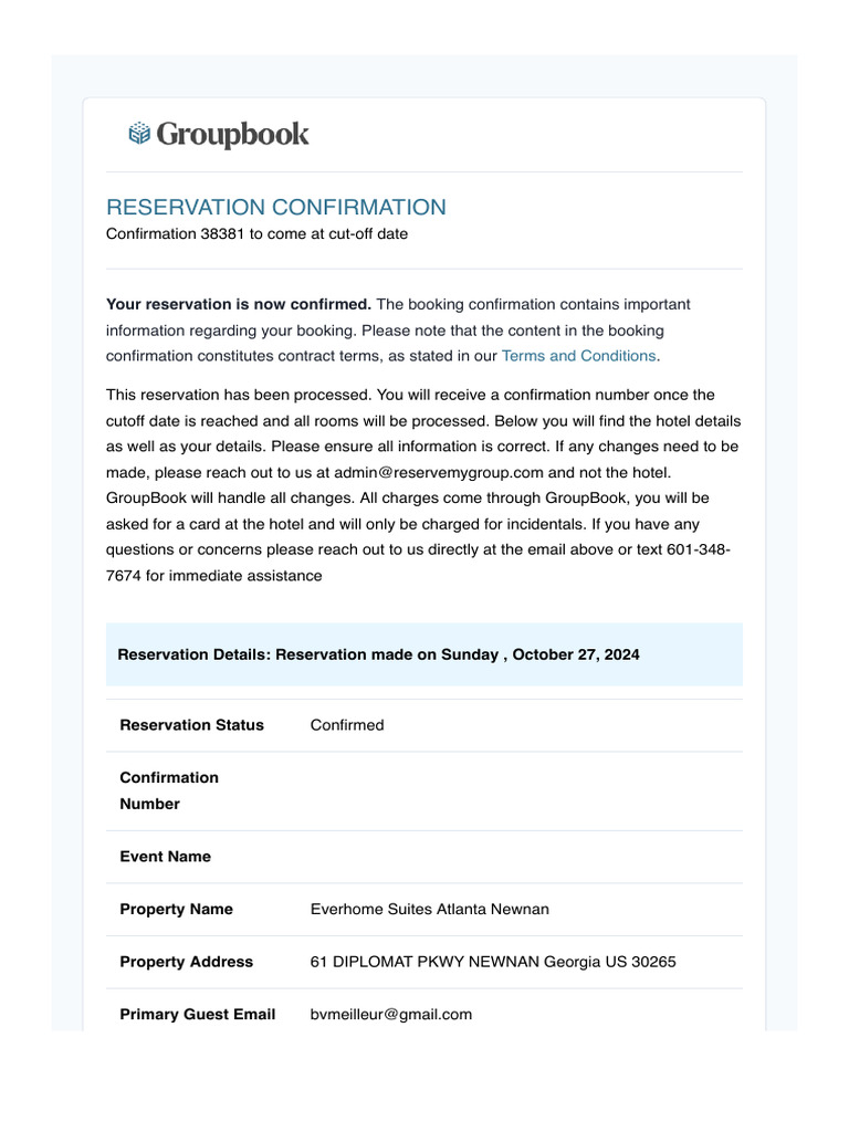 Reservation Details | PDF | Fee | Payments