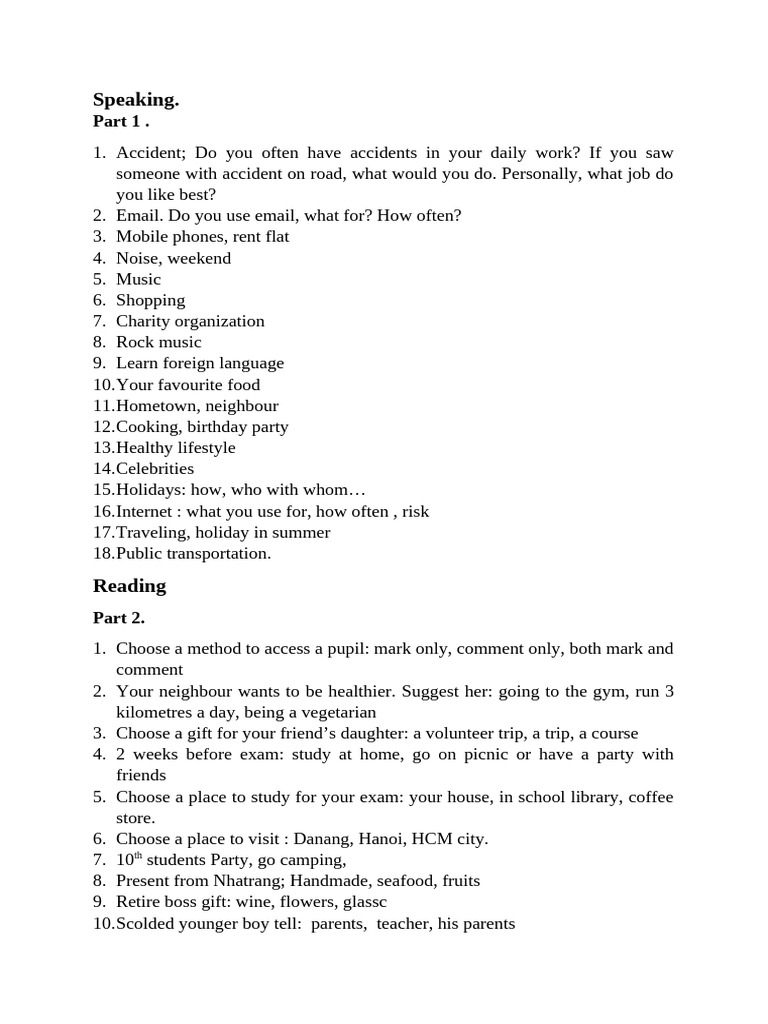 Daily Life Topics for Discussion and Writing | PDF