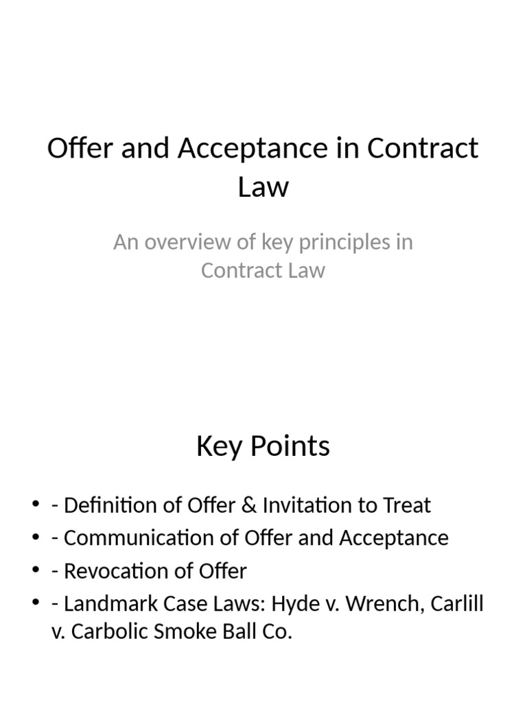 Understanding Offer and Acceptance in Contracts | PDF