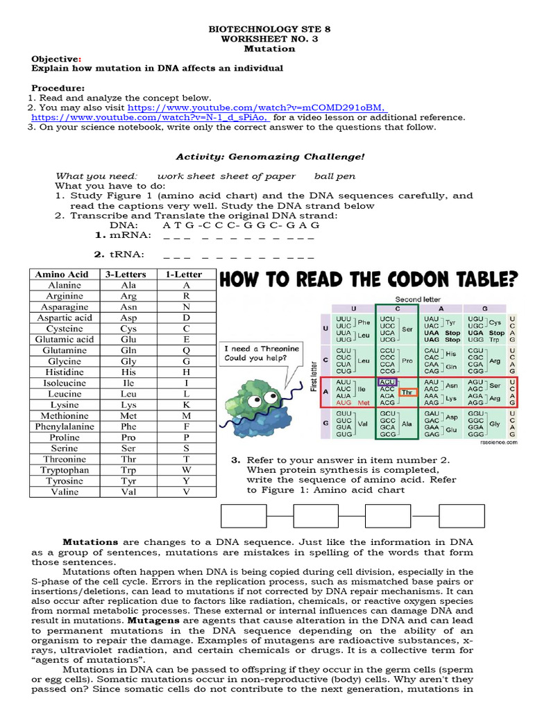 Understanding DNA Mutations and Effects | PDF | Mutation | Point Mutation