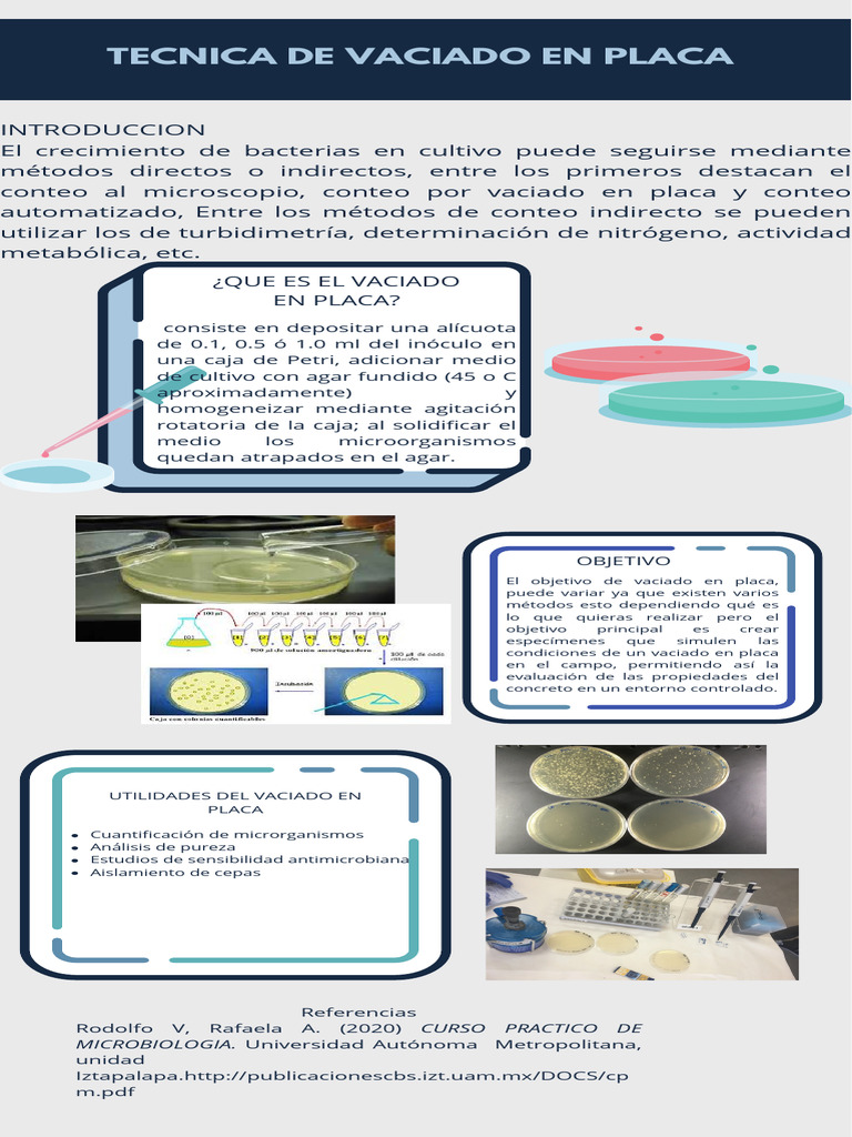 Técnica de Vaciado en Placa Microbiológica | PDF