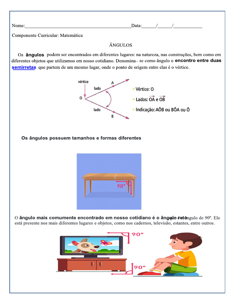 Angulos 4 Ano | PDF