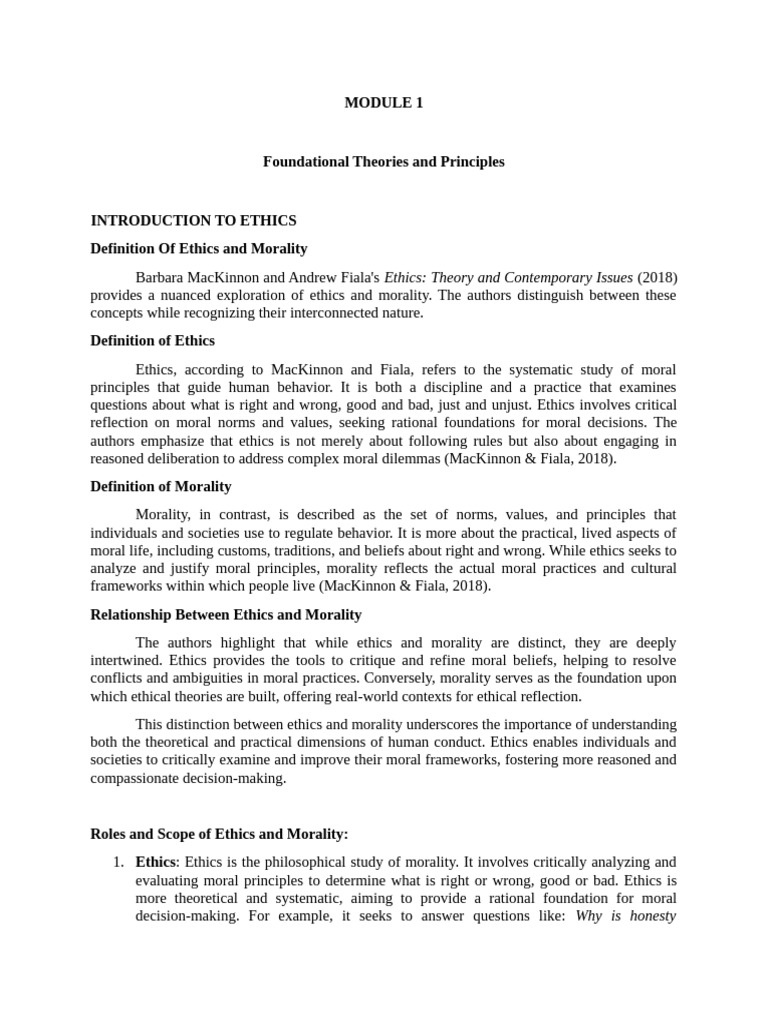 Ethics Instructional Materials | PDF | Virtue Ethics | Morality