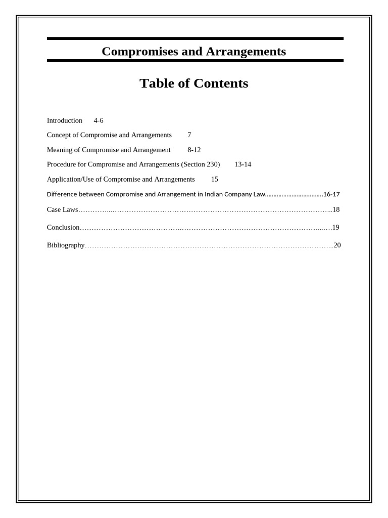 Compromise and Arrangements in Company Law | PDF | Mergers And ...