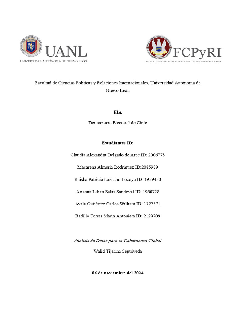 Análisis de la Democracia Electoral en Chile | PDF | Augusto Pinochet ...