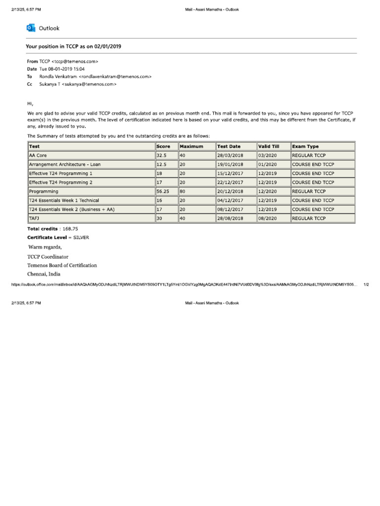 TCCP_Certificates_temenos | PDF