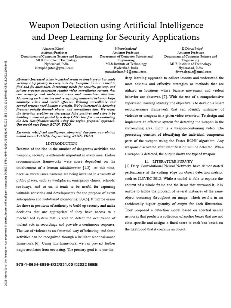 AI-Driven Weapon Detection Systems | PDF | Deep Learning | Applied ...