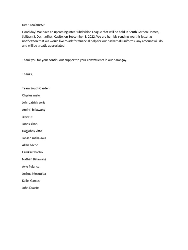 Solicitation Letter | PDF