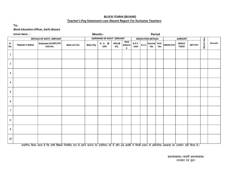 Vishishth Teacher's Absent Report | PDF