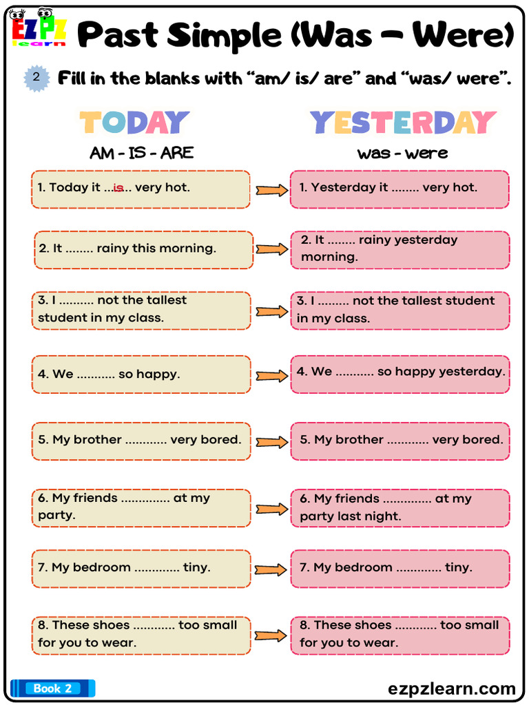 Past Simple Was and Were Fill in The Blanks | PDF