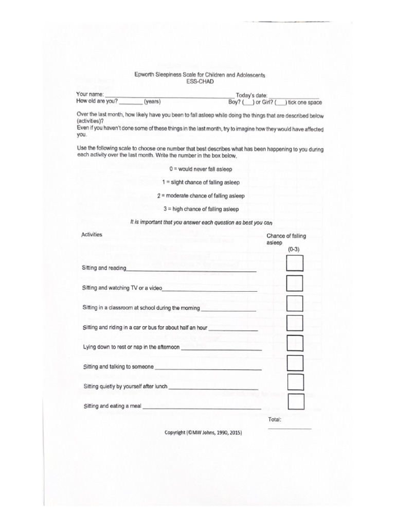 Sleep Questionnaire | PDF
