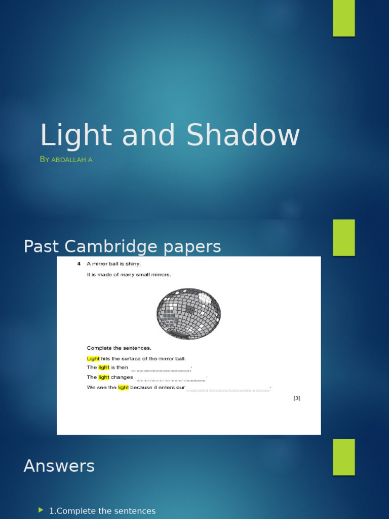 Light and Shadow by Abdallah.A. | PDF