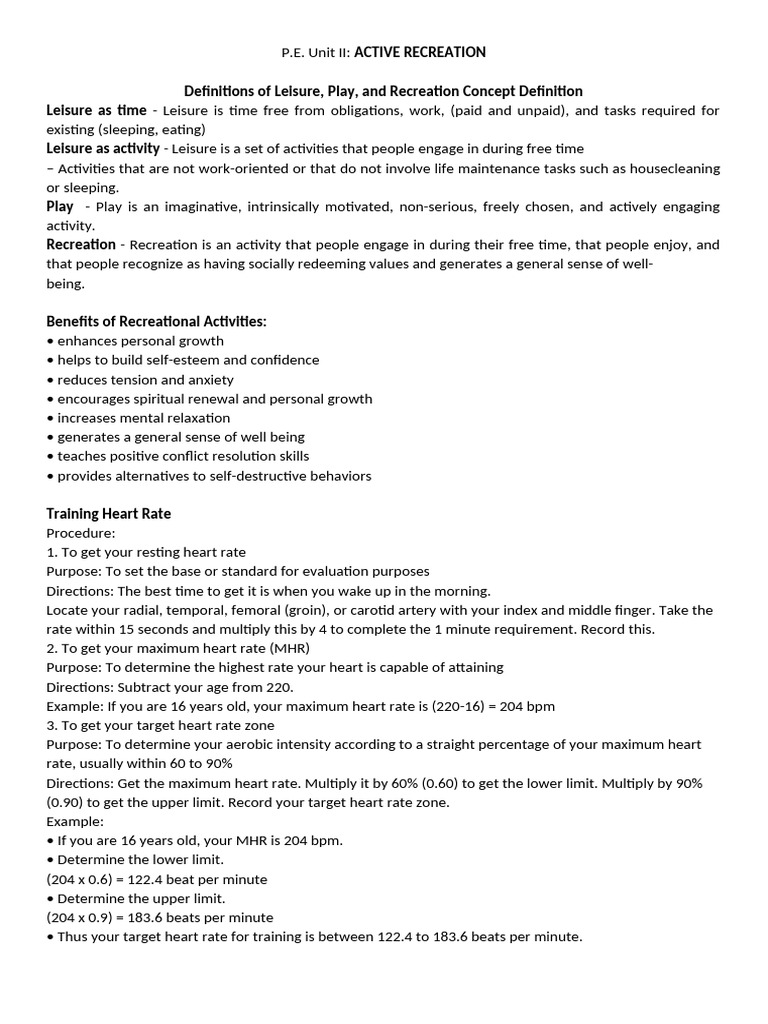 Active Recreation | PDF | Eating Disorder | Physical Fitness