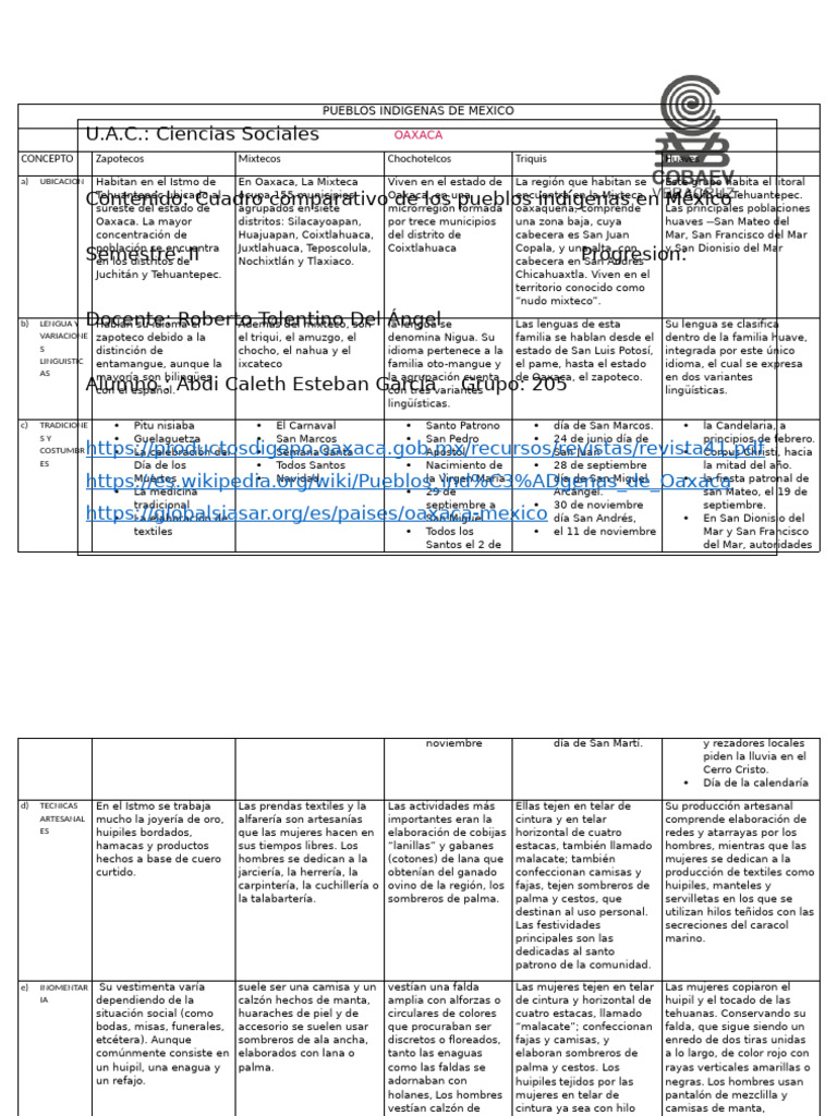 Los Pueblos Indigena de Oaxaca | PDF