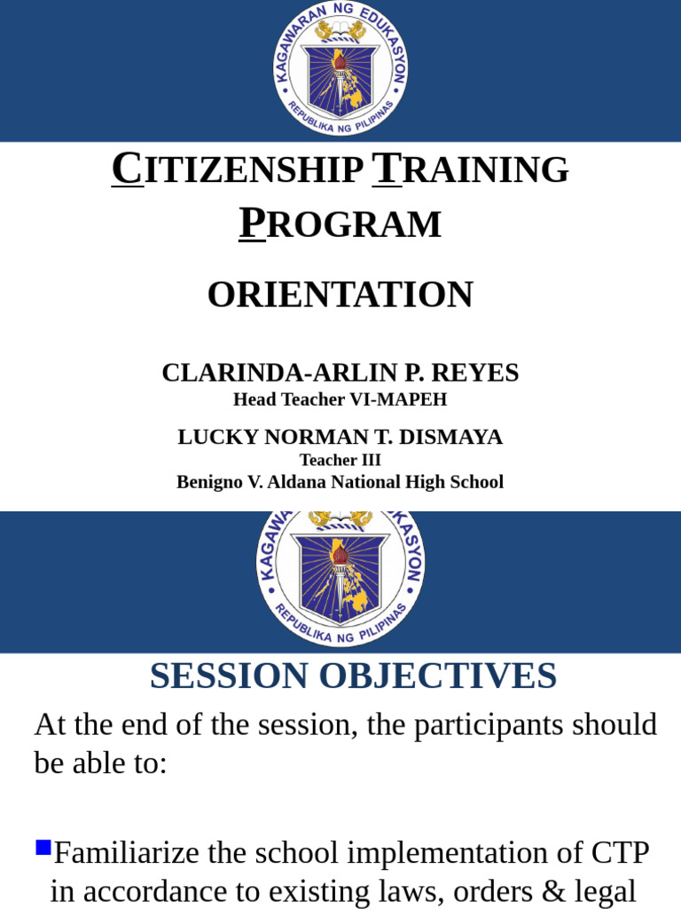 Citizenship Training Program 2023 2024 | PDF | Citizenship | Learning
