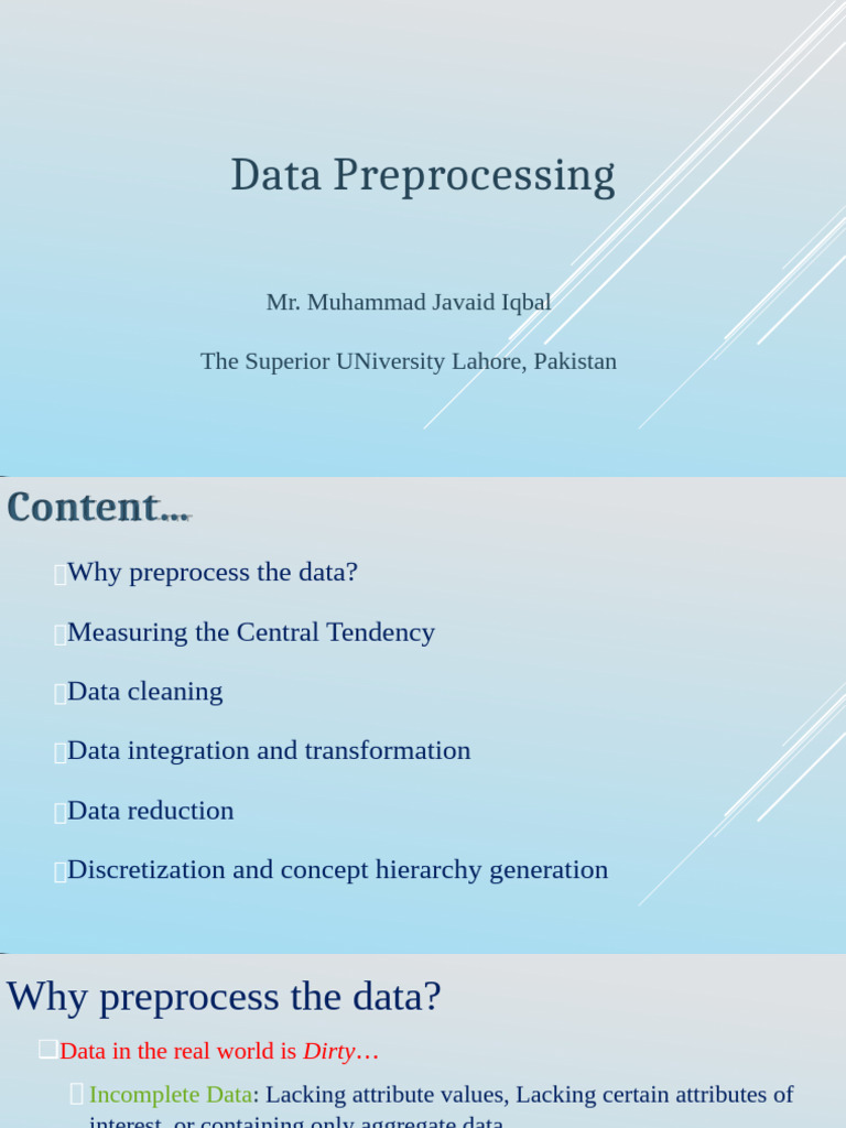 Data Preprocessing Techniques Explained | PDF | Data | Mean