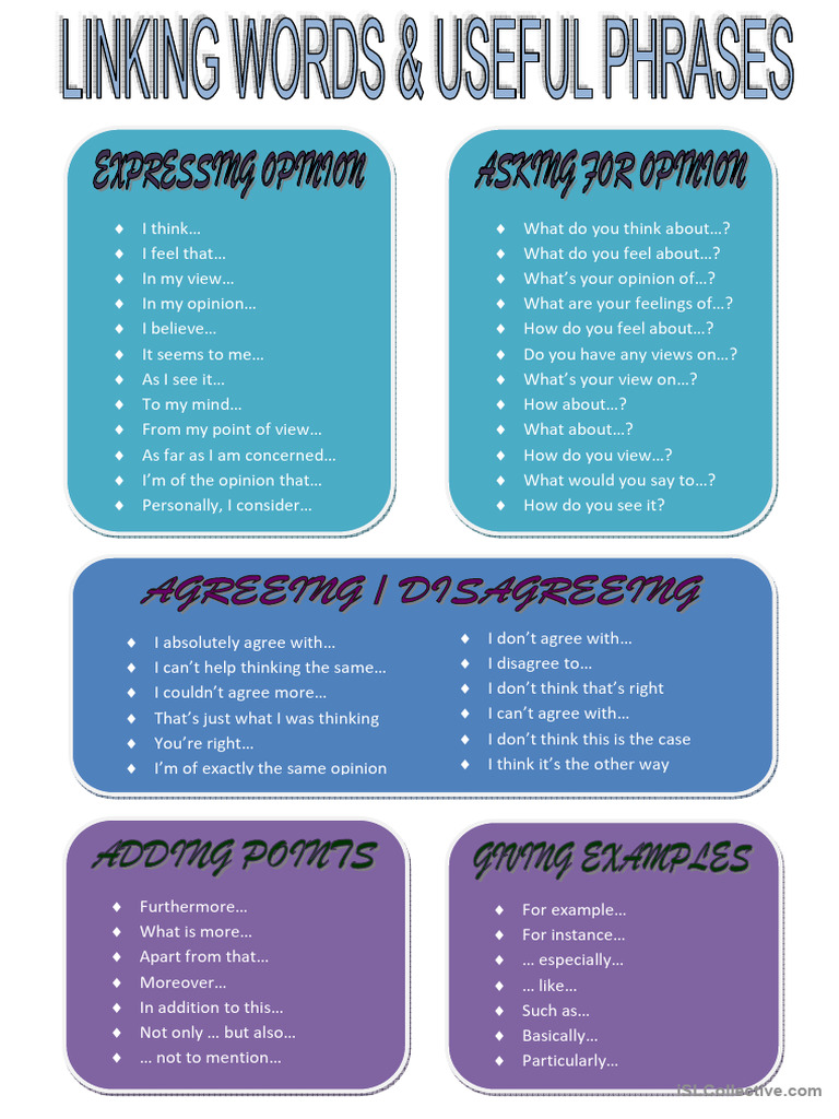 Opinion Linking Words and Phrases | PDF