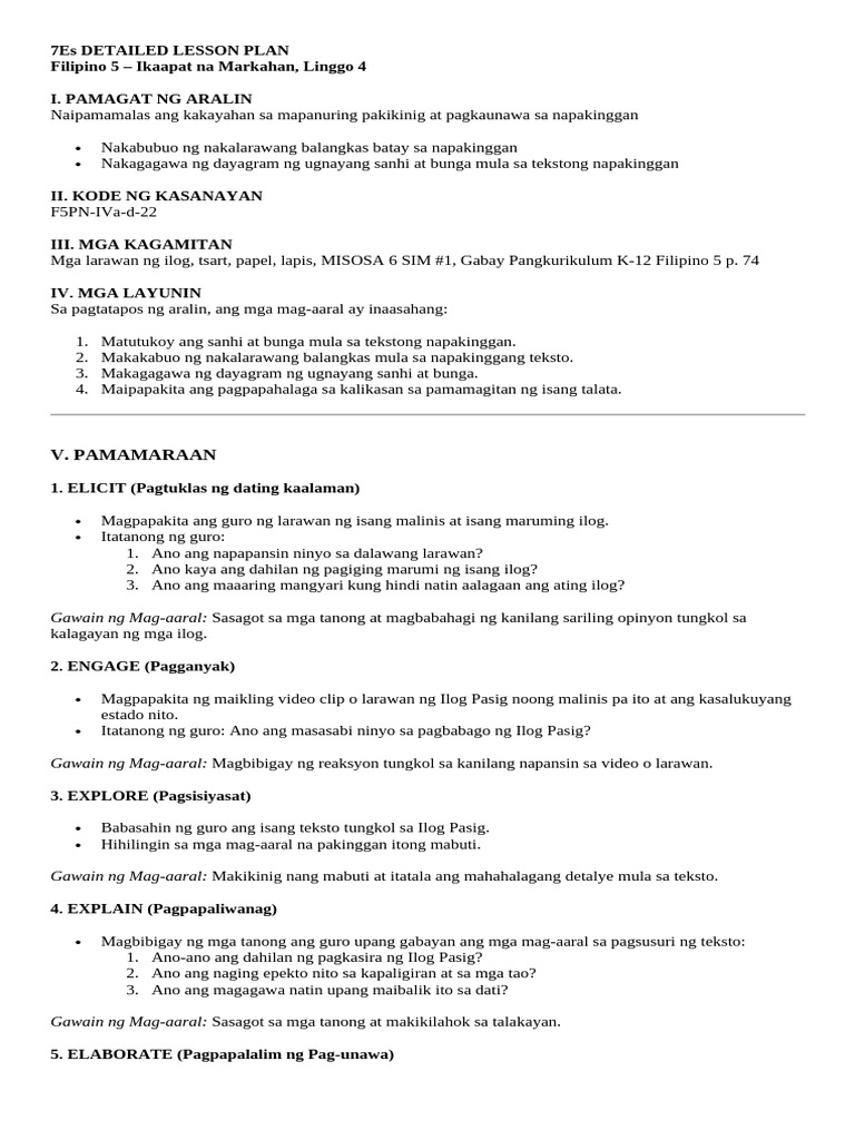 A7es Detailed Lesson Plan | PDF