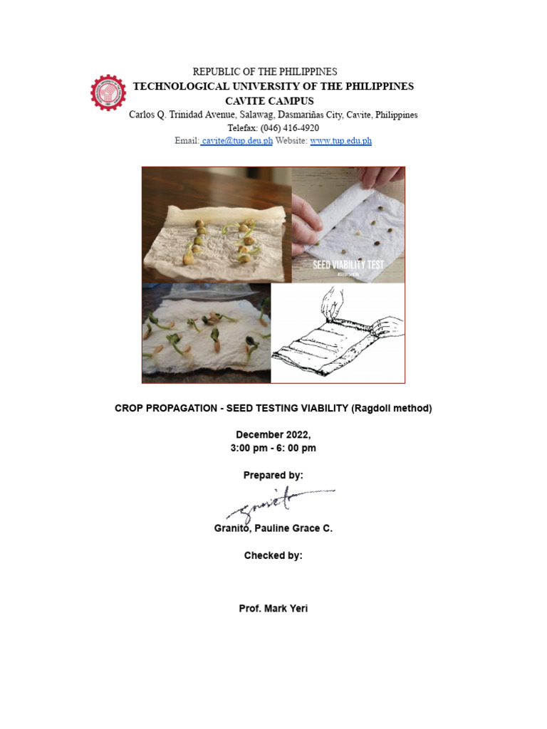 Seed Viability Testing: Ragdoll Method | PDF | Seed | Biological ...