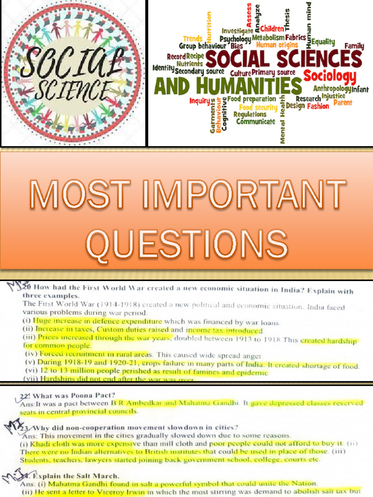 Class 10 (Most Important Questions) (SST) VK | PDF