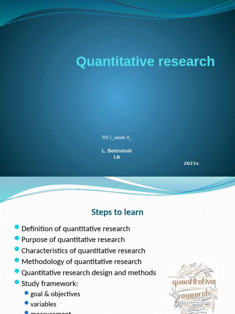 2023f - Week 4-Quantitative Research-Cor | PDF | Quantitative Research ...