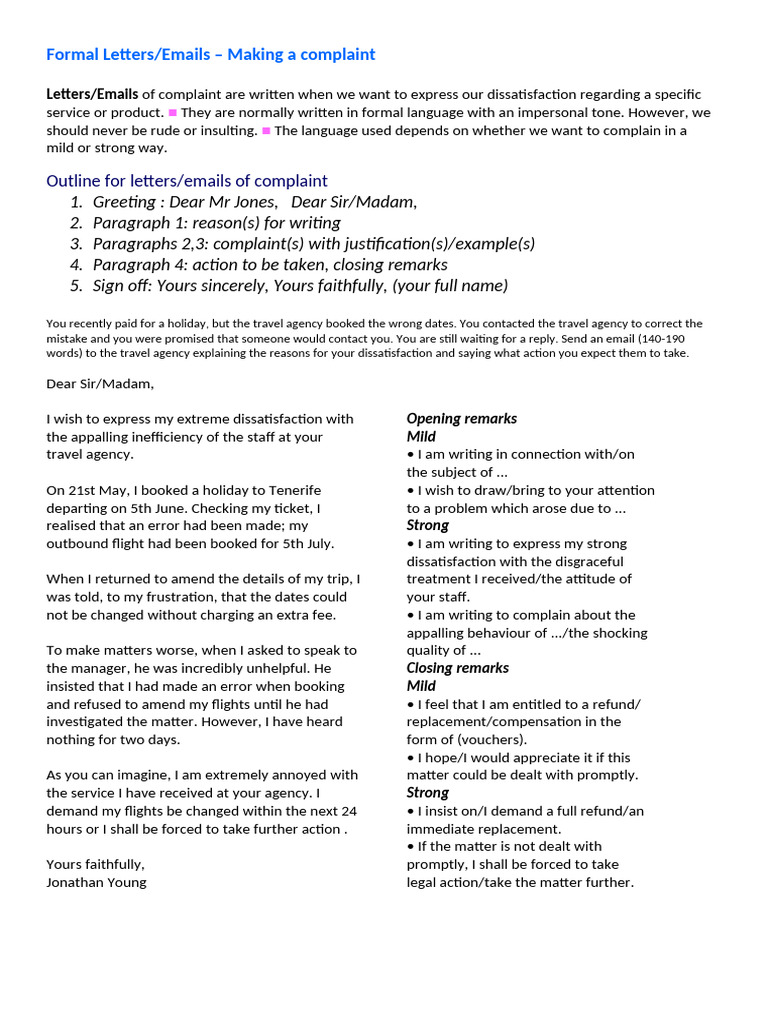 How to Write a Complaint Email | PDF