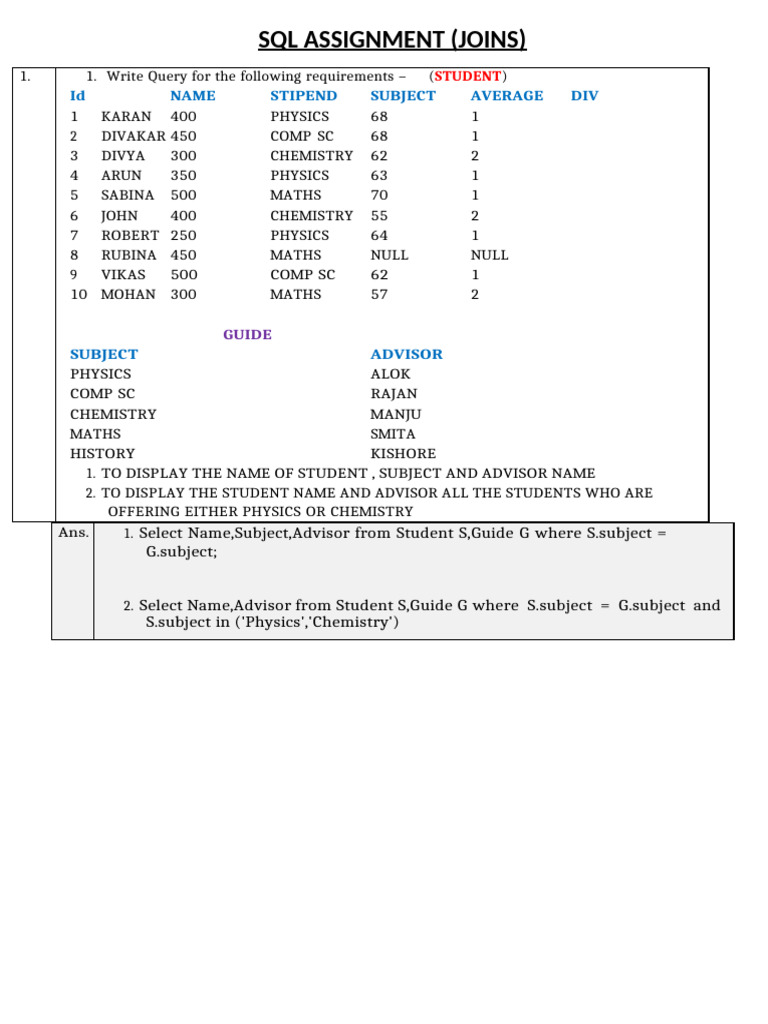 SQL Queries for Joins and Data Retrieval | PDF | Data Management ...