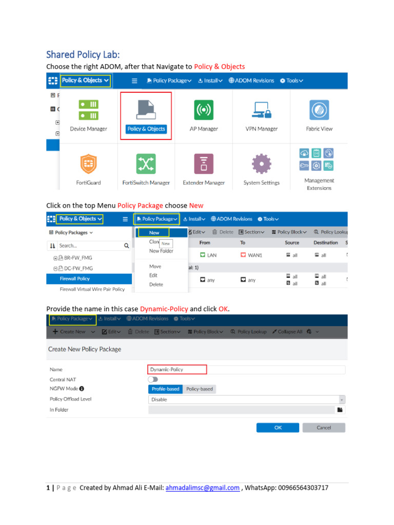 Creating a Dynamic Policy Package | PDF