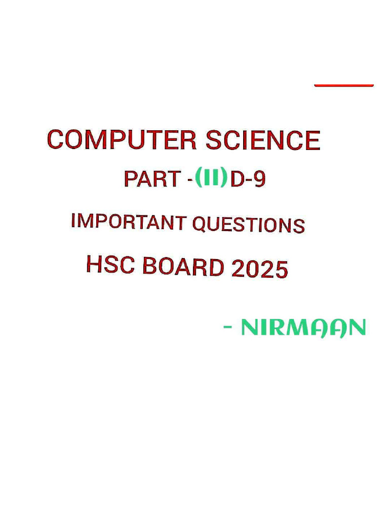 Cs - 2 Important Questions | PDF