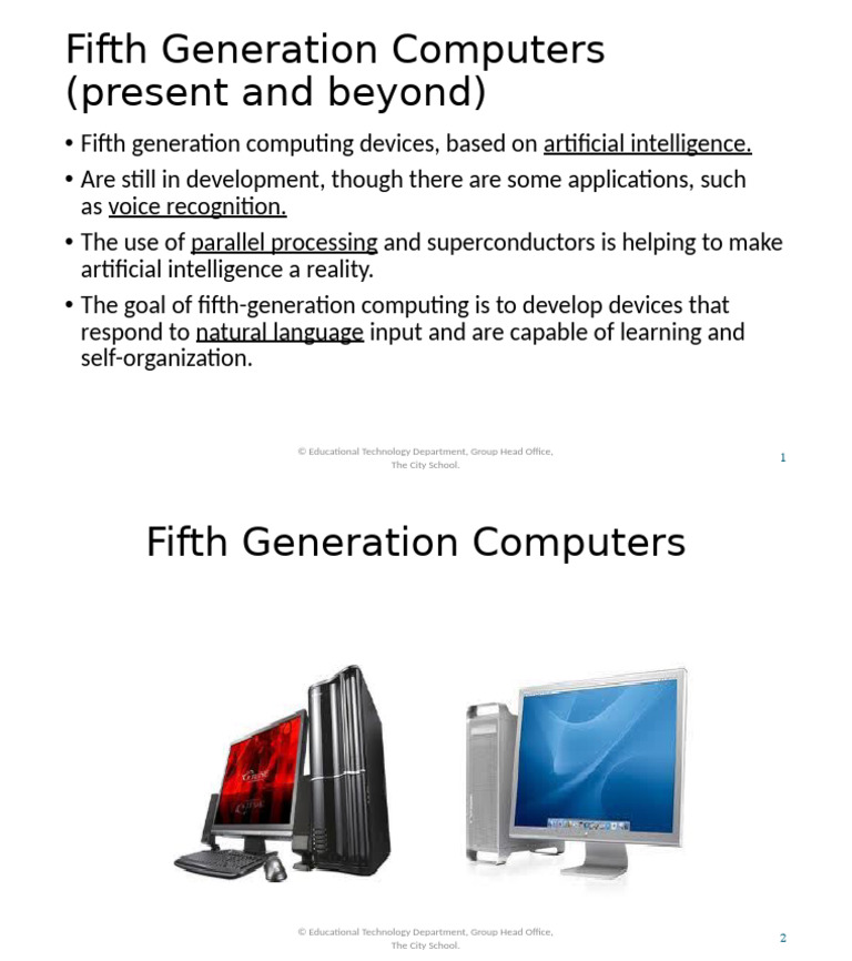 Features of Fifth Generation Computers | PDF