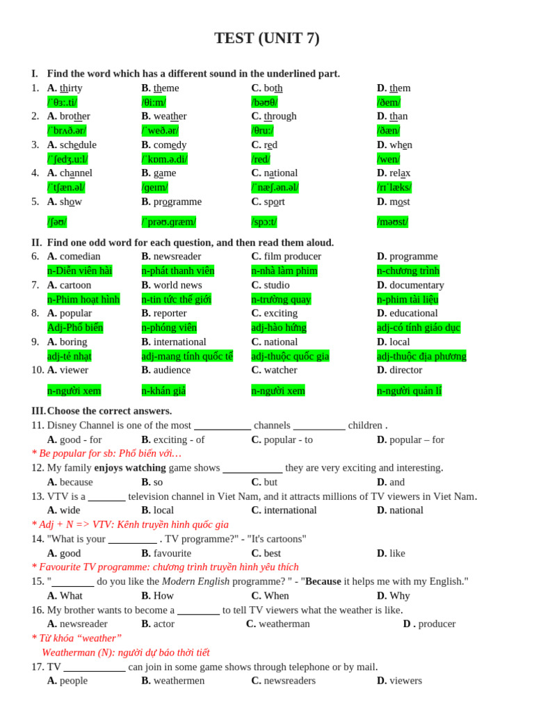 TEST 7-8-9 G6 | PDF