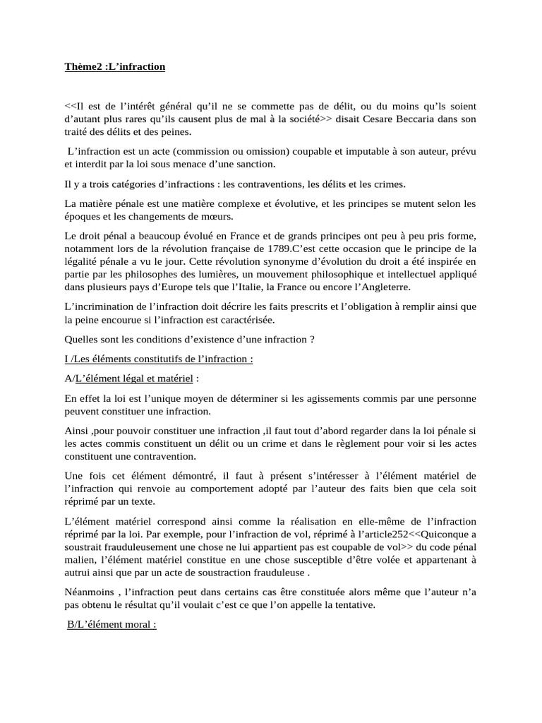 Les éléments de l'infraction pénale | PDF | Justice | Crime et violence