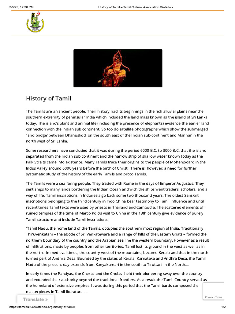 History of the Tamils and Tamil Nadu | PDF | Tamils | Tamil Language