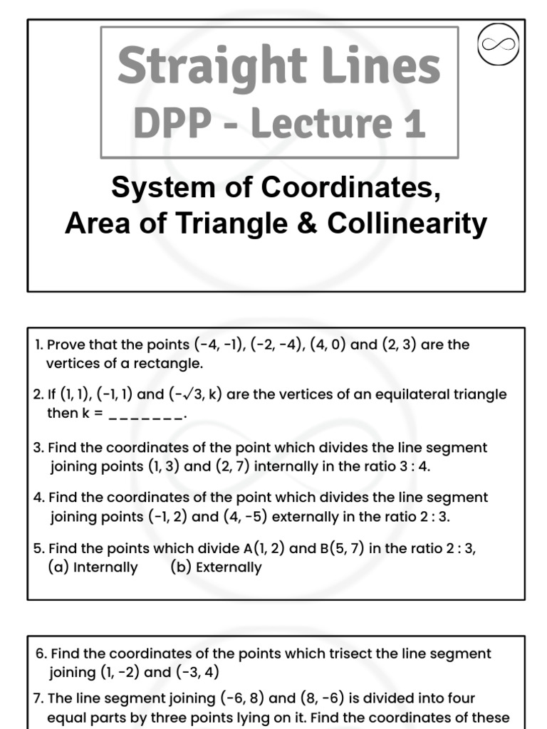 Coordinate Geometry Problems & Solutions | PDF | Triangle | Area