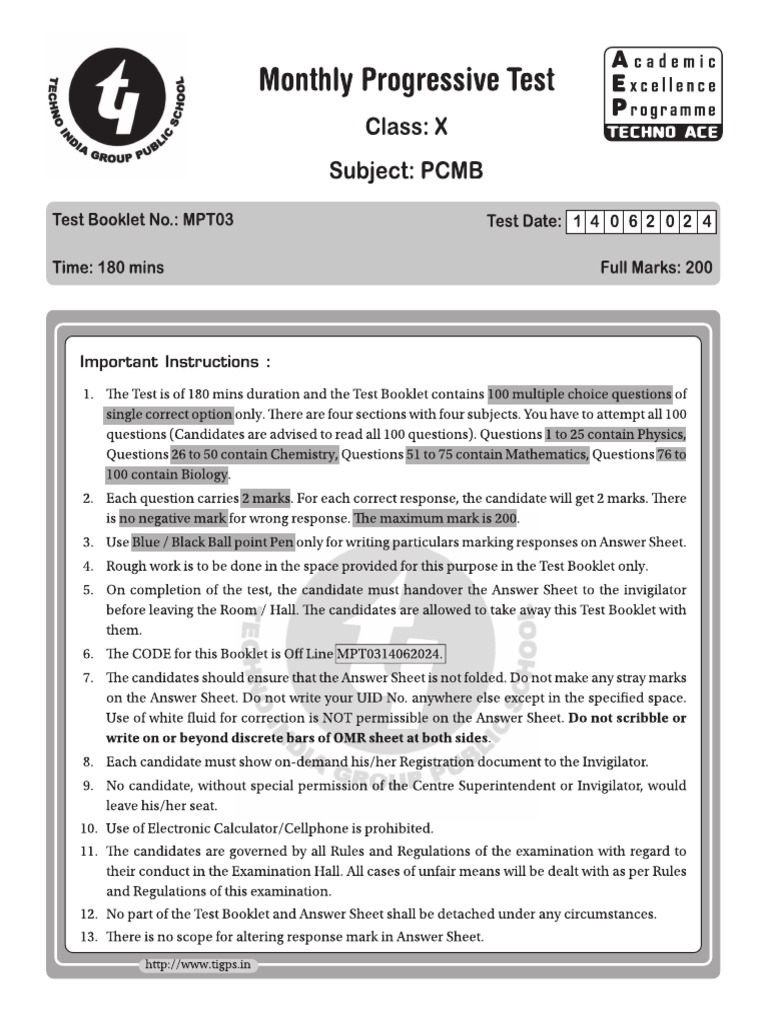 Question MPT 3 X | PDF