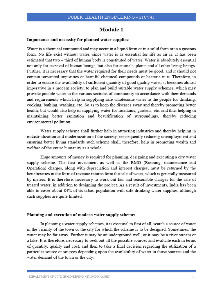 WSW - 2.5 Module | PDF | Water | Water Supply