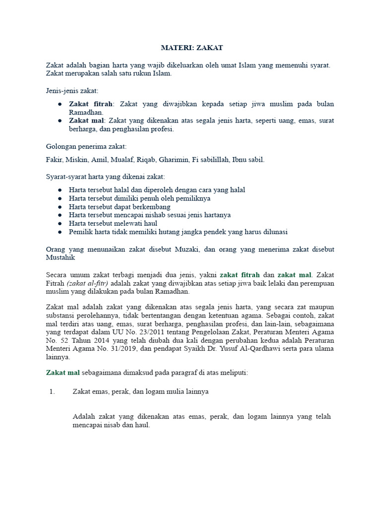 Materi Zakat Pdf