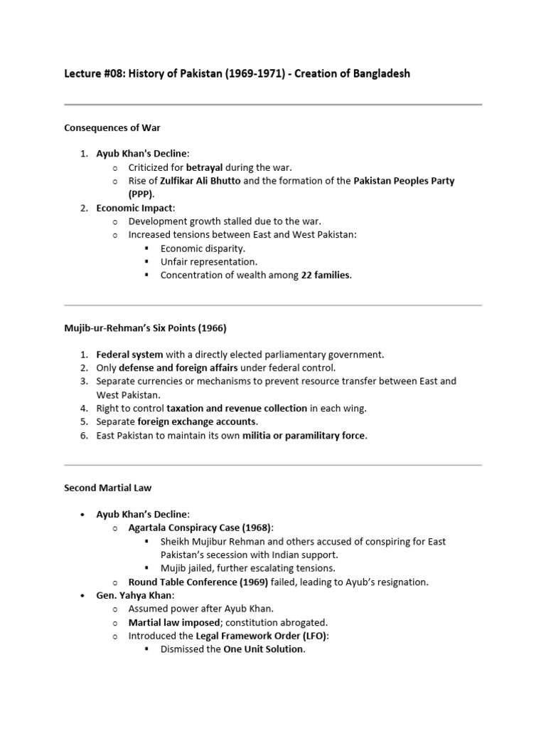 ICP Final notes | PDF | Zulfikar Ali Bhutto | Muhammad Zia Ul Haq