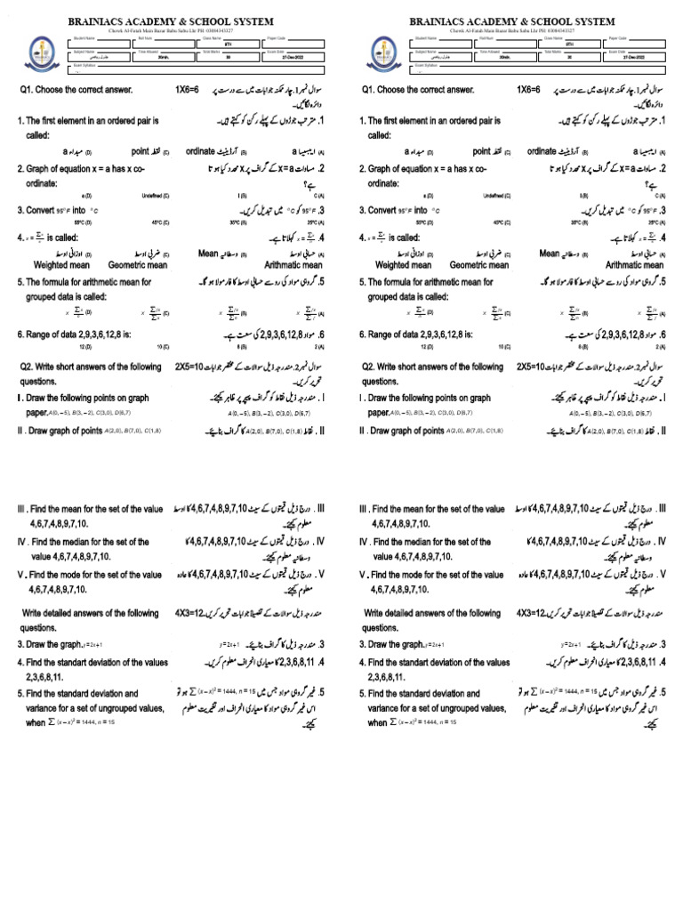 9th Gen. Math Ch#9+10 | PDF