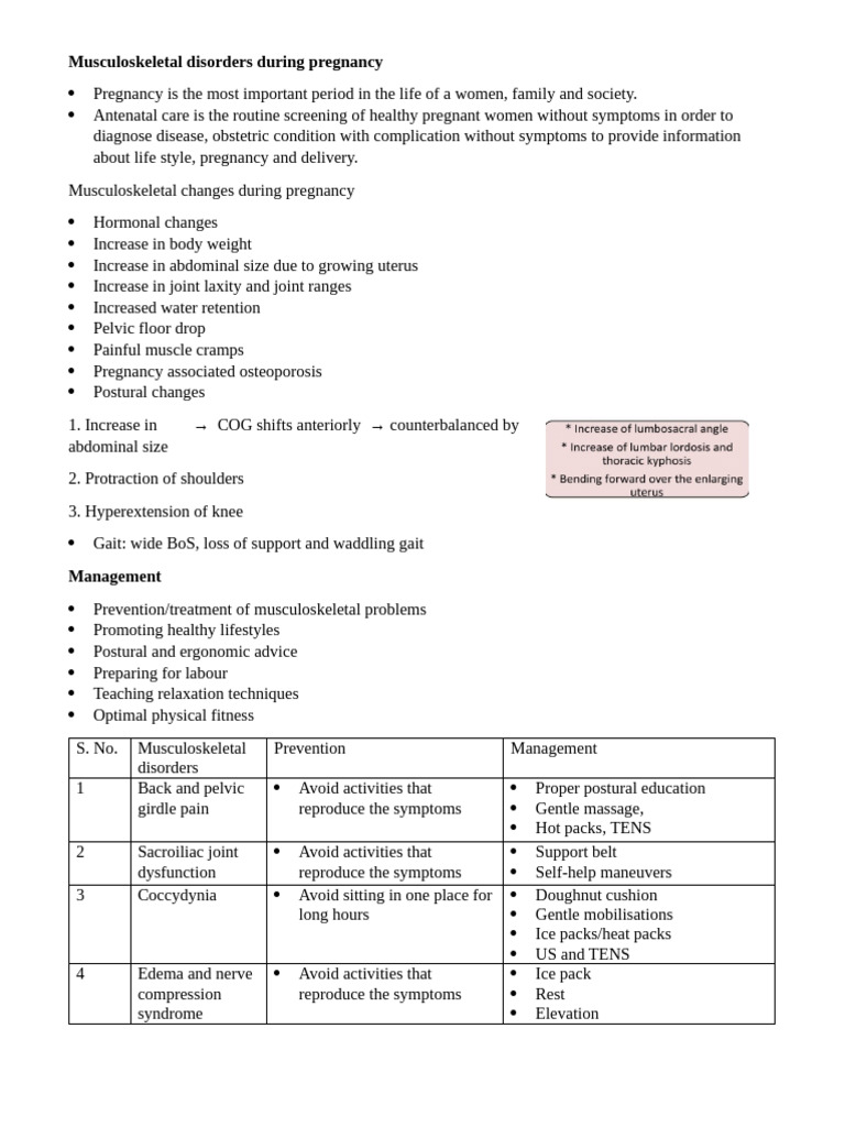 Musculoskeletal Disorders in Pregnancy | PDF | Pregnancy | Childbirth