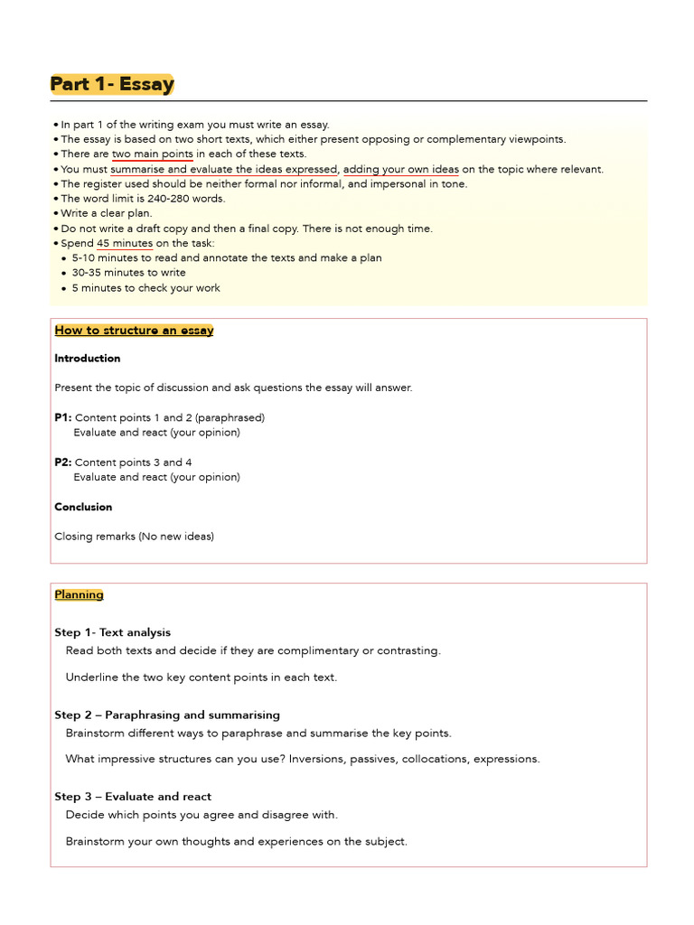 Essay Writing Guide Structure Tips Pdf Essays