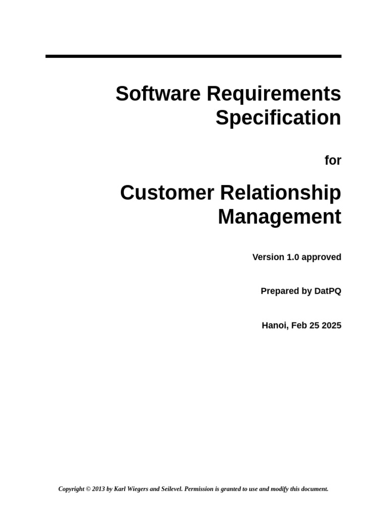 Software Requirements Specification Template 2 | PDF | Customer ...