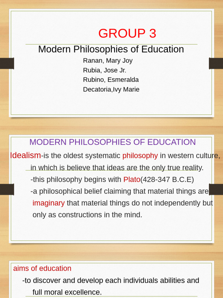 Aims of Modern Educational Philosophies | PDF | Constructivism ...