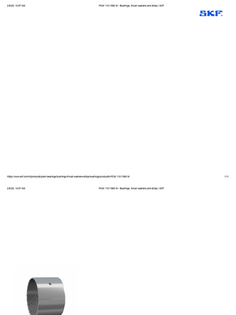 SKF PCM 11011560 M Bushing Overview | PDF | License | Engineering Tolerance