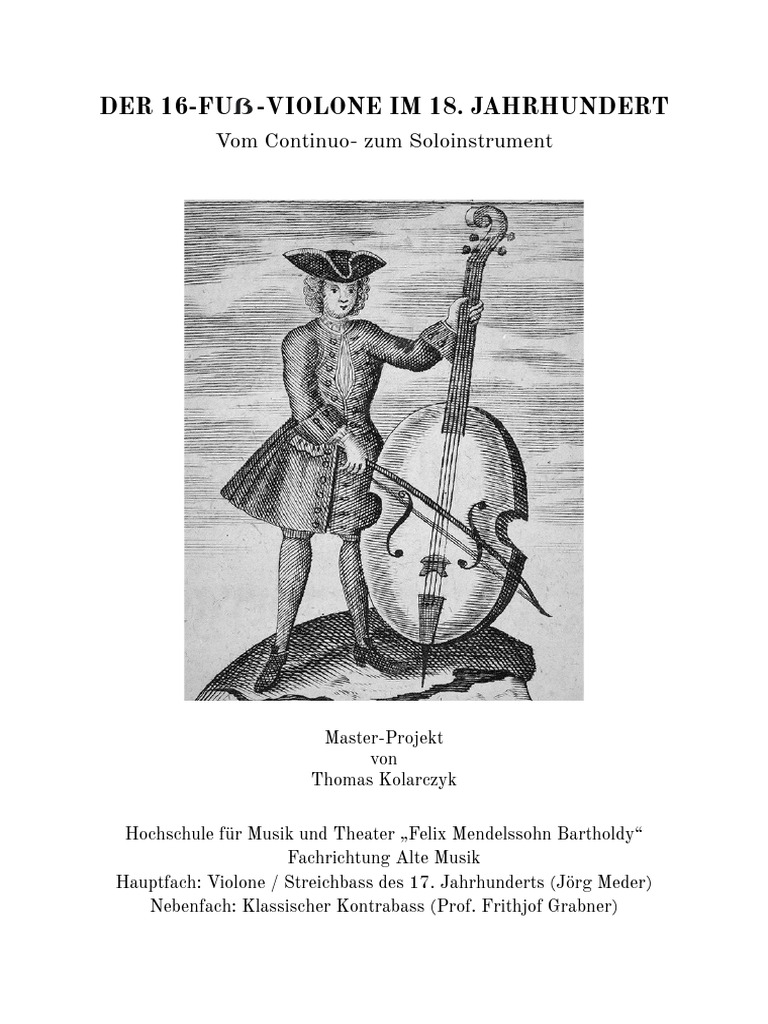 Der 16 Fuß Violone Im 18. Jahrhundert | PDF