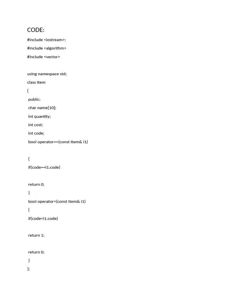 C++ Item Management System Code | PDF