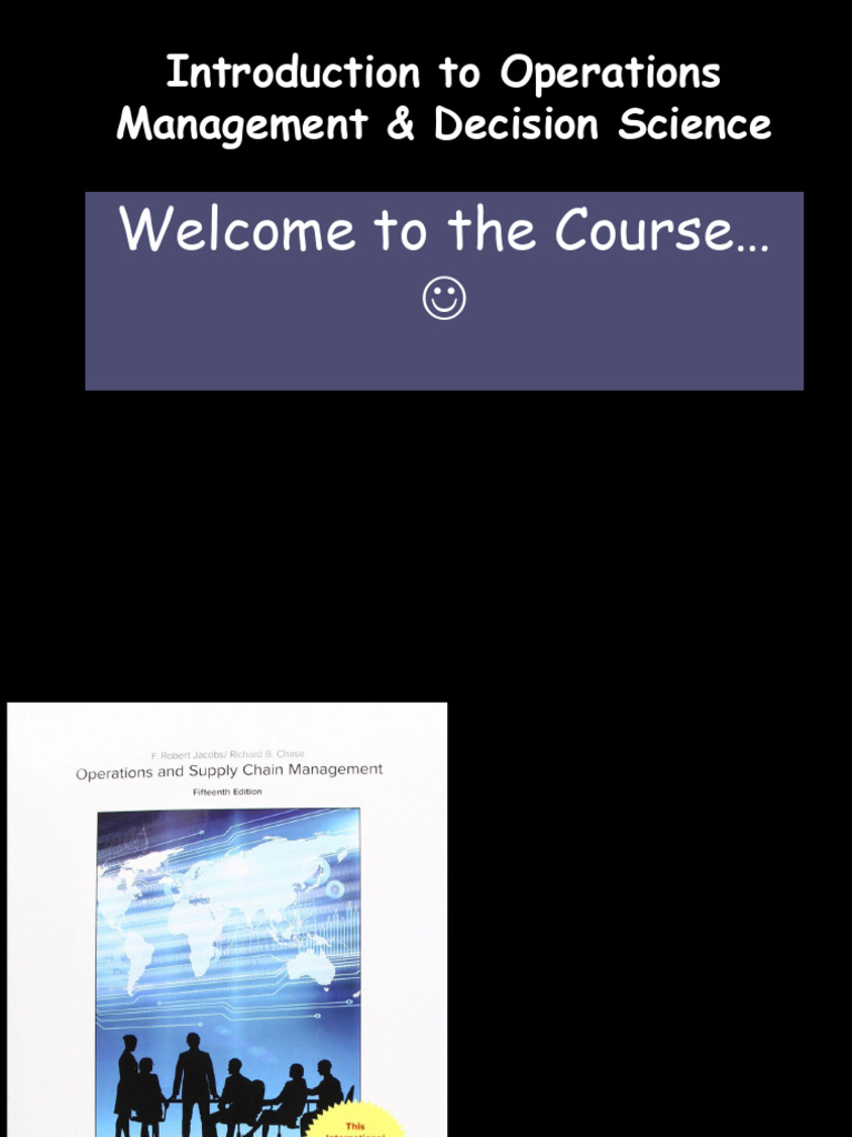 Operations Management Course Overview | PDF | Efficiency | Supply Chain